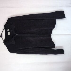 VTG Carolina Colours Black Metallic Chenille Zip Jacket Size Extra Large